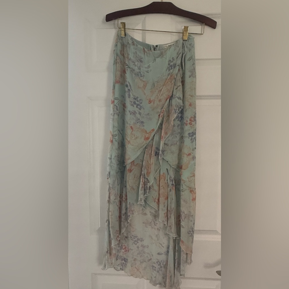 Alice and Olivia Floral Asymmetrical Skirt